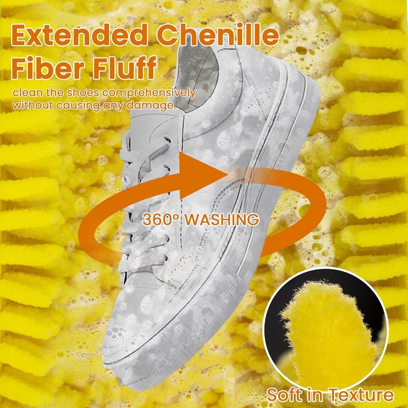 ADEHMDA 2Pcs Shoe Washing Machine Bag, Sneaker Laundry Bag for Washing Machine, Extra Long and Thick Microfibre Fluff, Reusable for Washer and Dryer (2pcs, Yellow-orange) - Image 4